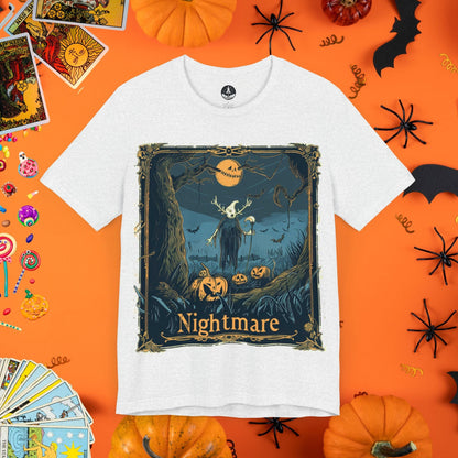 T-Shirt Ash / S Nightmare Pumpkin Halloween Tarot Card T-Shirt - Halloween Limited Edition