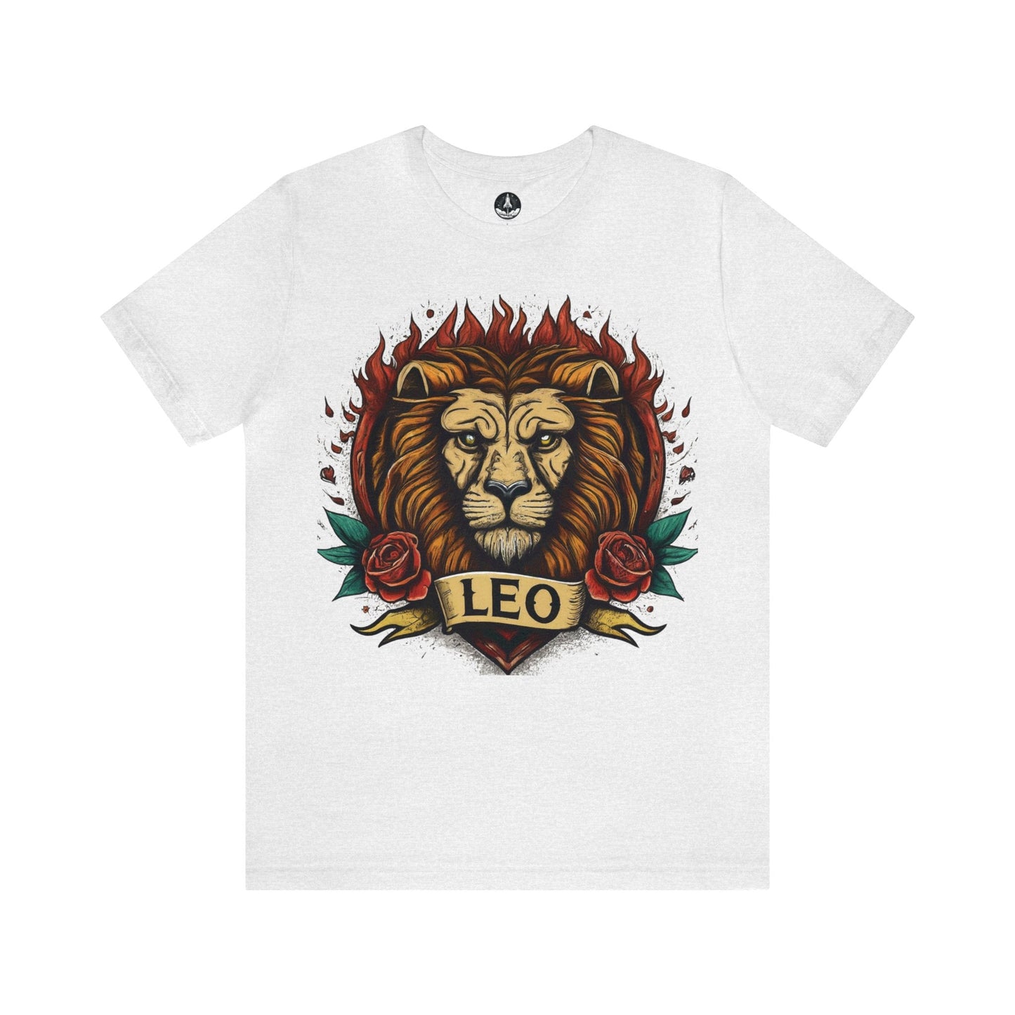 T-Shirt Ash / S Old School Leo Heart Tattoo T-Shirt