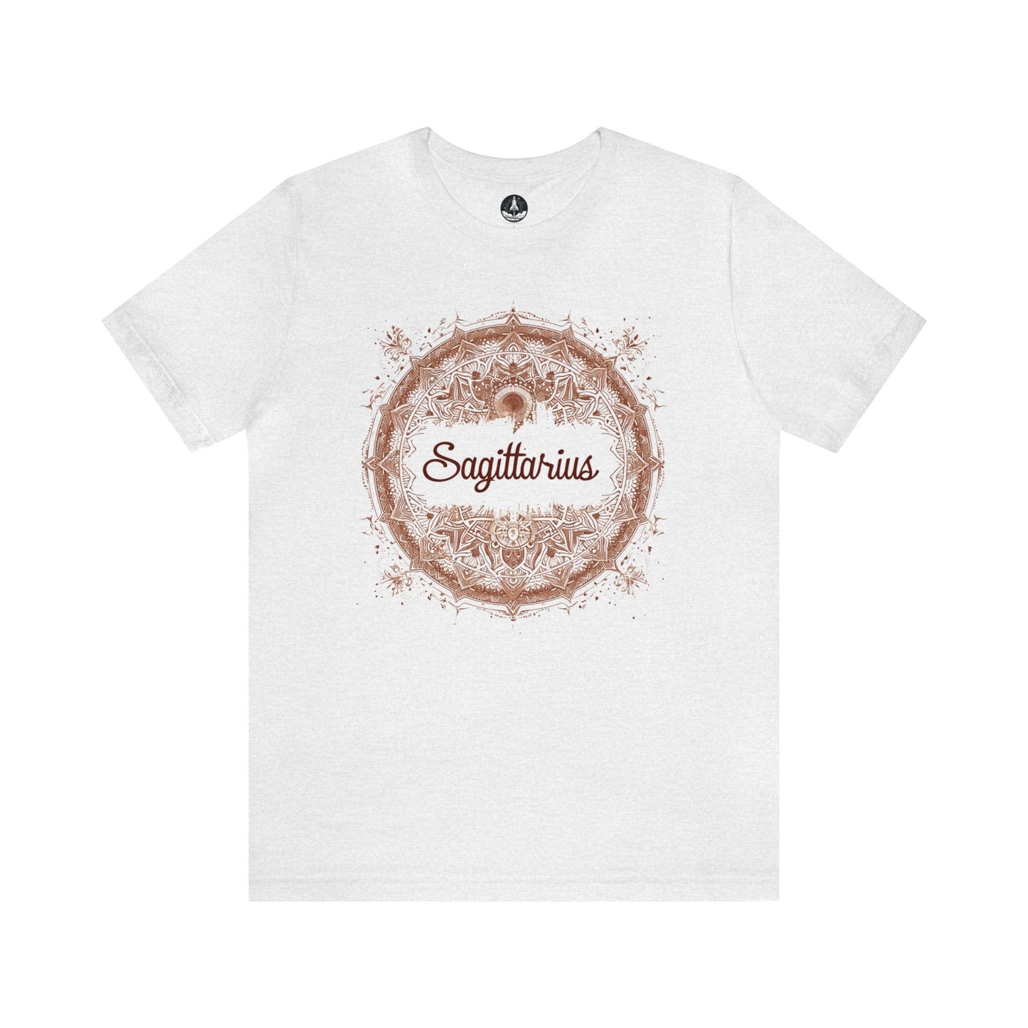 T-Shirt Ash / S Sagittarius Mandala Archer T-Shirt: Aim High with Artistic Precision