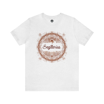 T-Shirt Ash / S Sagittarius Mandala Archer T-Shirt: Aim High with Artistic Precision