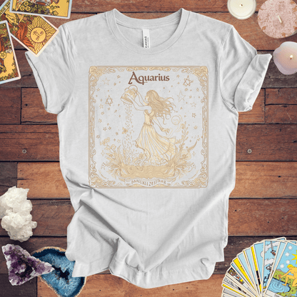 T-Shirt Ash / S Sepia Dream: Aquarius Tarot Card T-Shirt