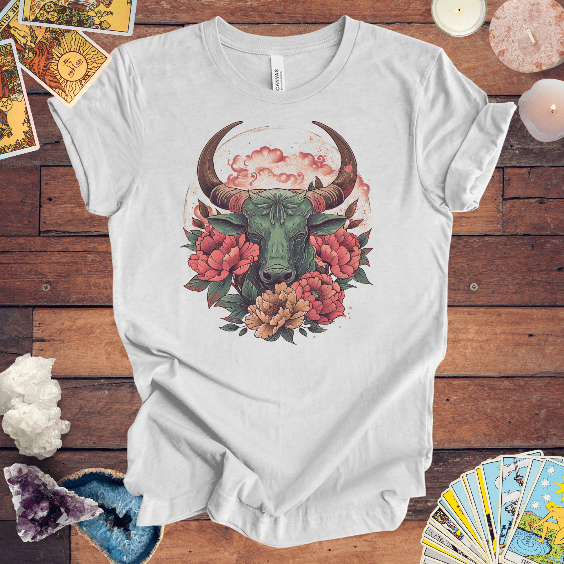 T-Shirt Ash / S Taurus Floral Majesty T-Shirt