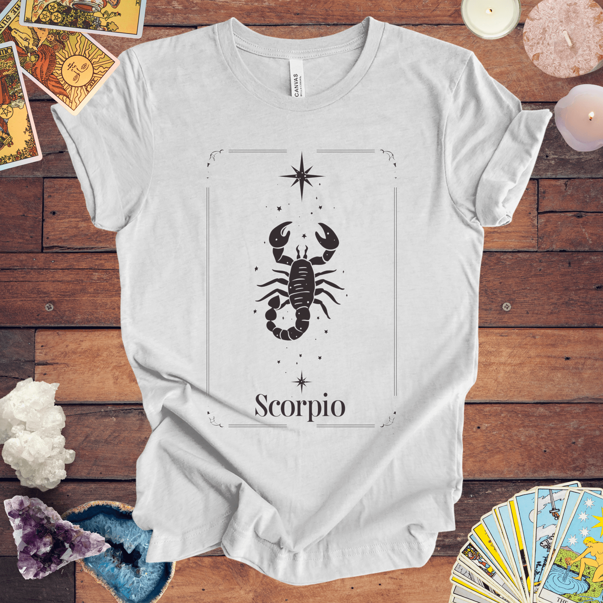 T-Shirt Ash / S The Intense Stinger: Scorpio Tarot Card T-Shirt