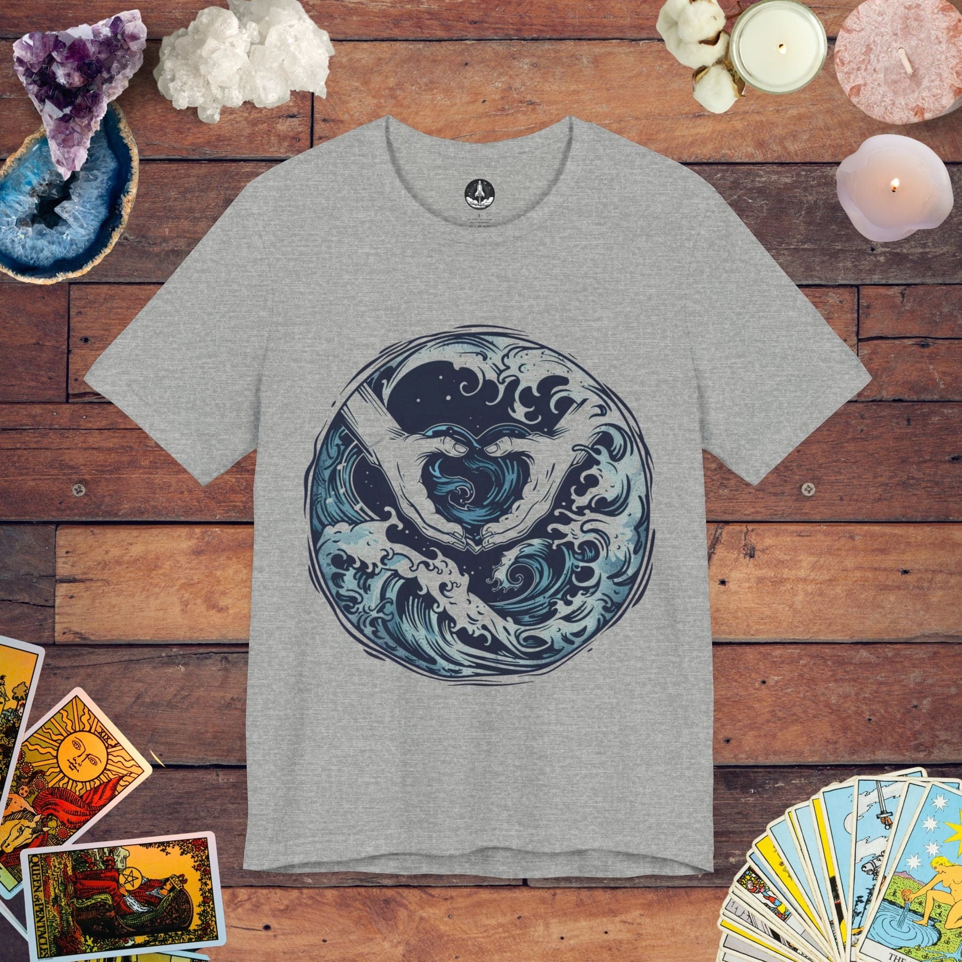 T-Shirt Athletic Heather / S Aquarian Currents T-Shirt: Ride the Wave