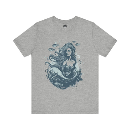 T-Shirt Athletic Heather / S Aquarius Siren T-Shirt: Enchanting Depths for the Visionary Spirit