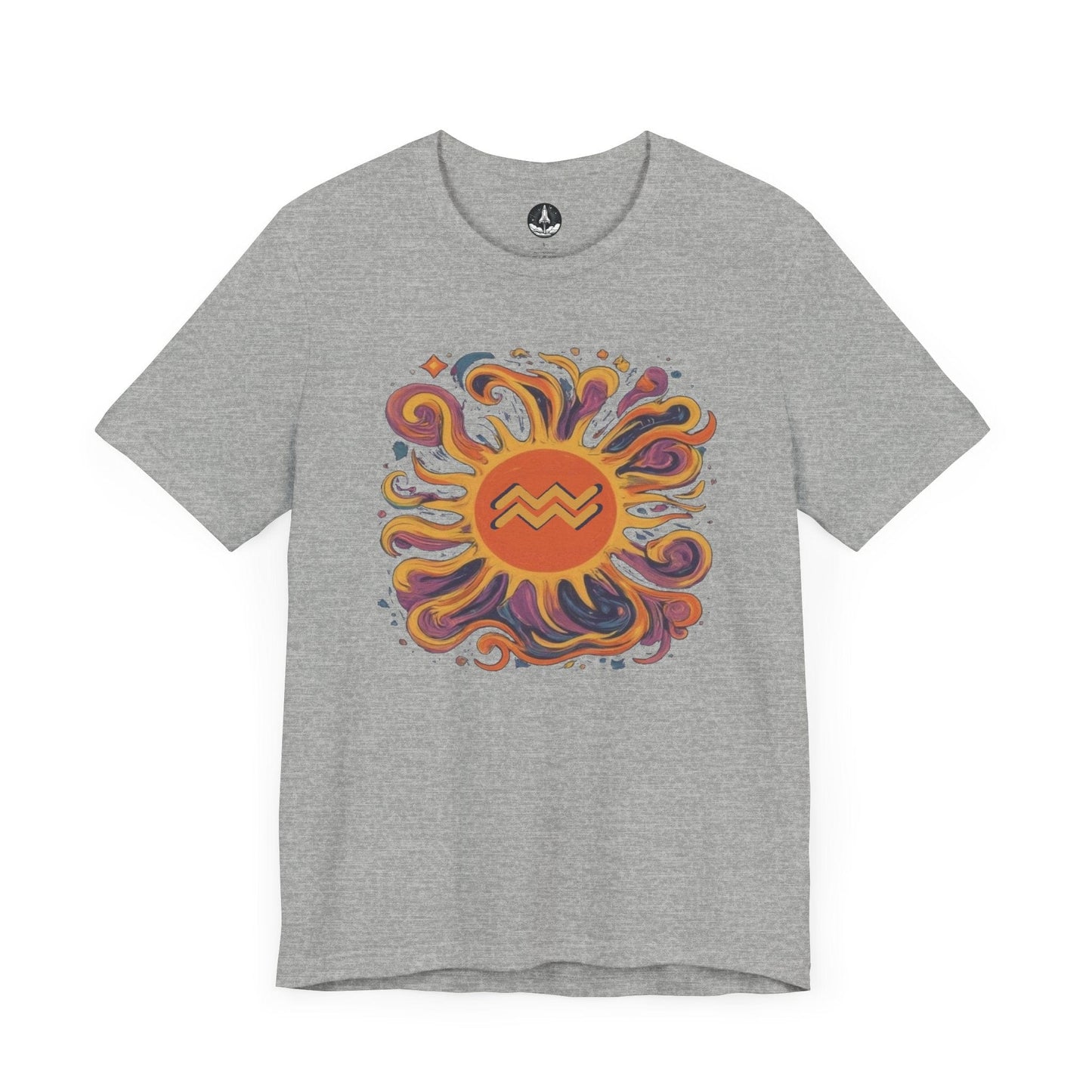 T-Shirt Athletic Heather / S Aquarius Solar Flair T-Shirt: Shine in Zodiac Fashion