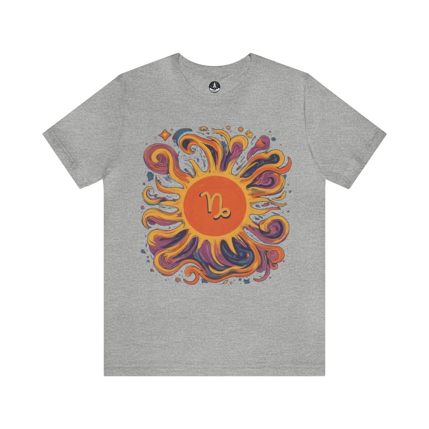T-Shirt Athletic Heather / S Capricorn Solar Swirl Soft T-Shirt: Grounded Radiance