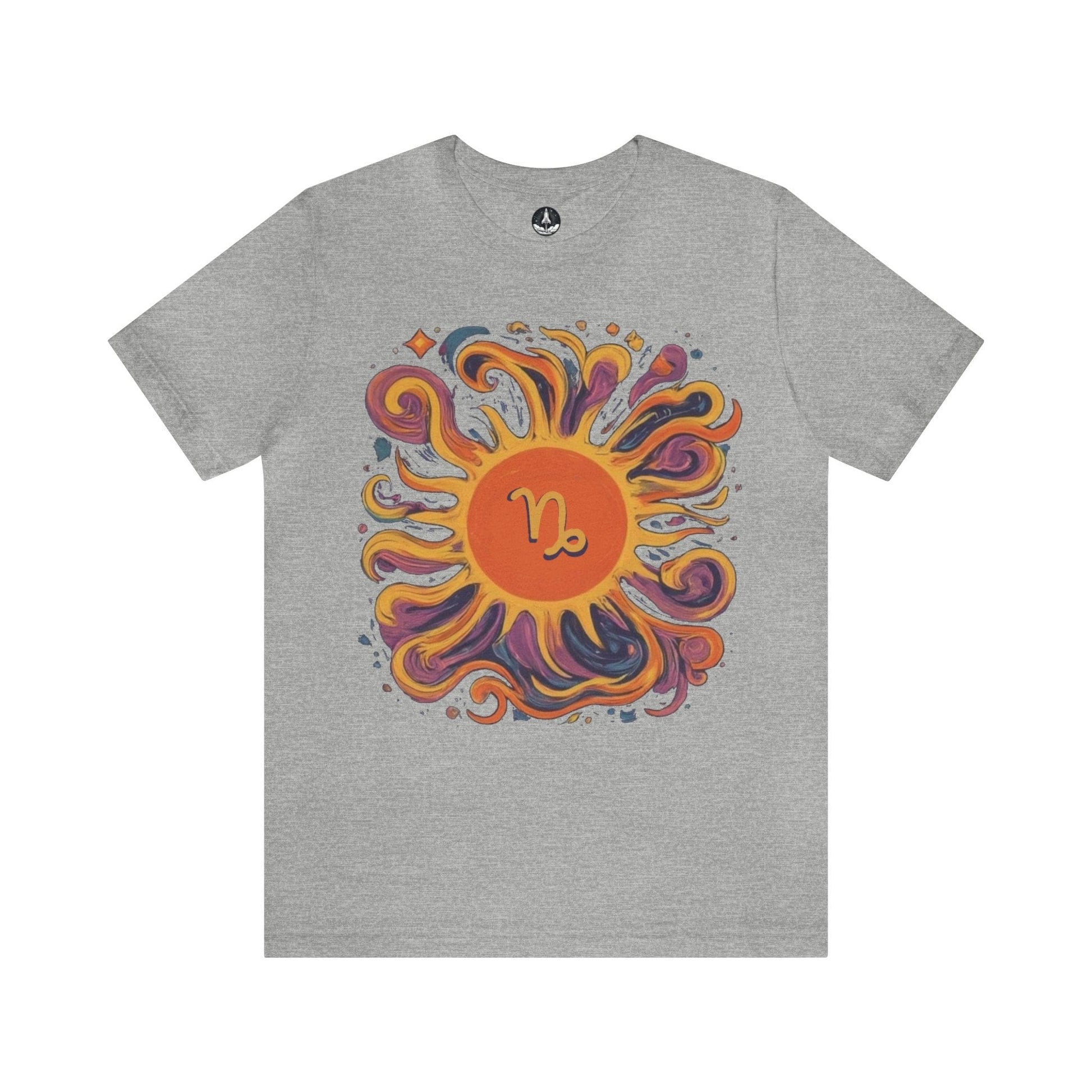 T-Shirt Athletic Heather / S Capricorn Solar Swirl Soft T-Shirt: Grounded Radiance