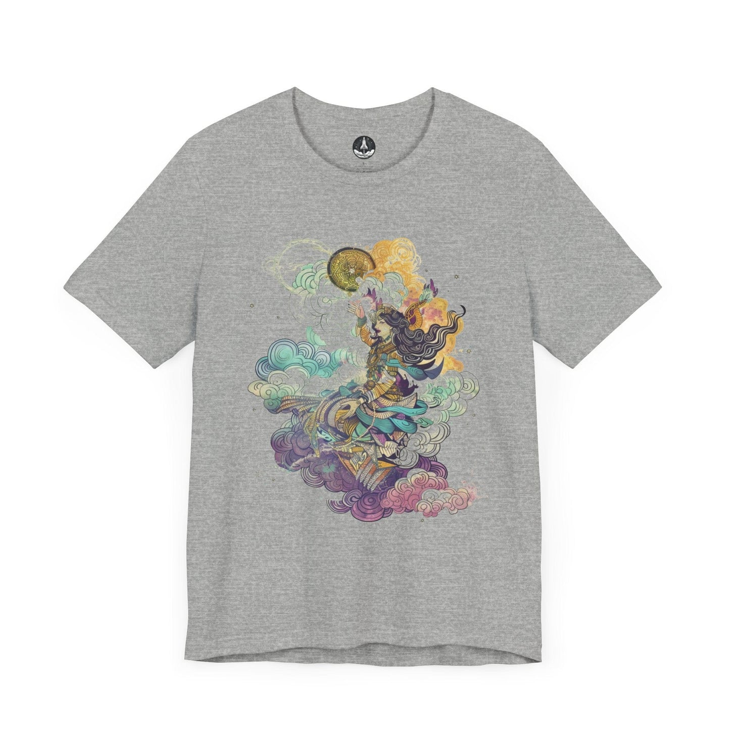 T-Shirt Athletic Heather / S Celestial Harmony TShirt: Zodiac Whispers in the Wind