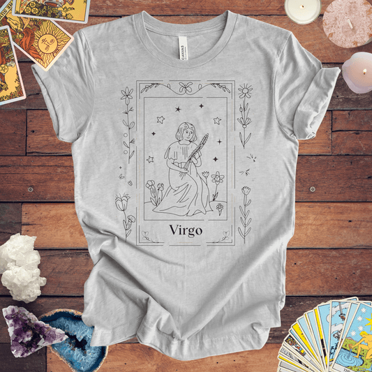 T-Shirt Athletic Heather / S Celestial Maiden: Virgo Tarot Card T-Shirt