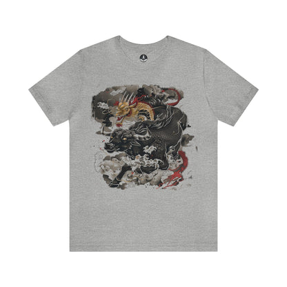 T-Shirt Athletic Heather / S Eastern Mythos Dragon-Bull T-Shirt: Legendary Power