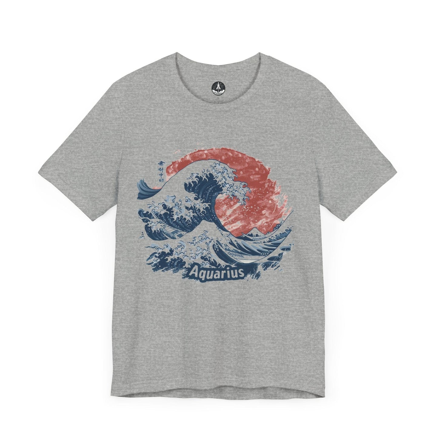 T-Shirt Athletic Heather / S Great Wave of Aquarius TShirt: A Japanese Zodiac Fusion