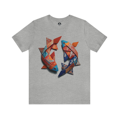 T-Shirt Athletic Heather / S Origami Pisces T-Shirt
