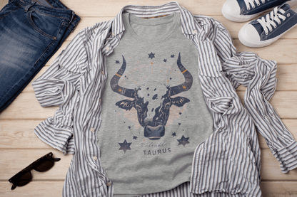 T-Shirt Athletic Heather / S Reliable: Taurus Tarot Card T-Shirt