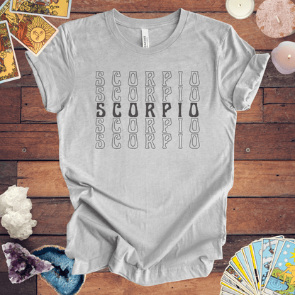 T-Shirt Athletic Heather / S Scorpio Repetition - Minimalist Zodiac T-Shirt