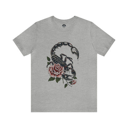 T-Shirt Athletic Heather / S Scorpio's Essence TShirt: Mystical Scorpion Art on Soft Cotton