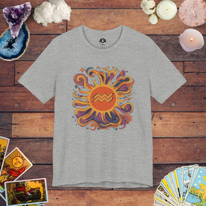 T-Shirt Athletic Heather / S Solar Flair Aquarius T-Shirt: Radiate Your Aquarius Essence