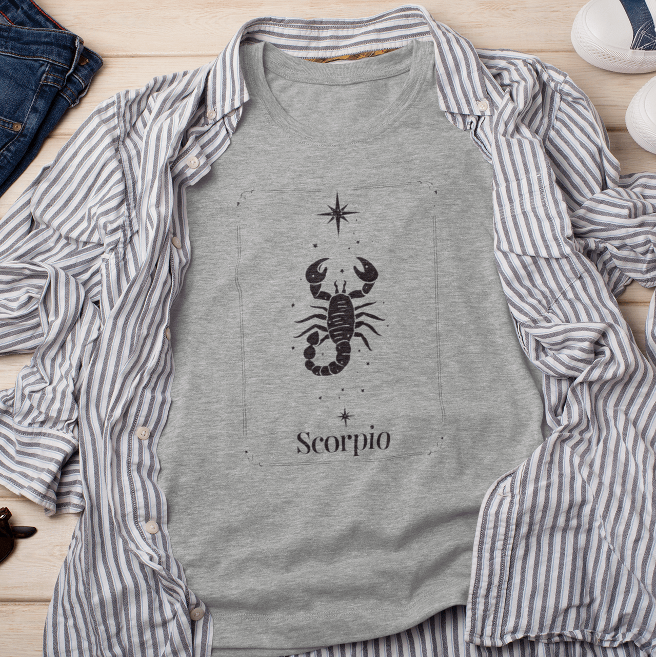 T-Shirt Athletic Heather / S The Intense Stinger: Scorpio Tarot Card T-Shirt