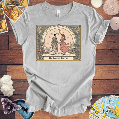 T-Shirt Athletic Heather / S The Lovers - Taurus Tarot Card T-Shirt