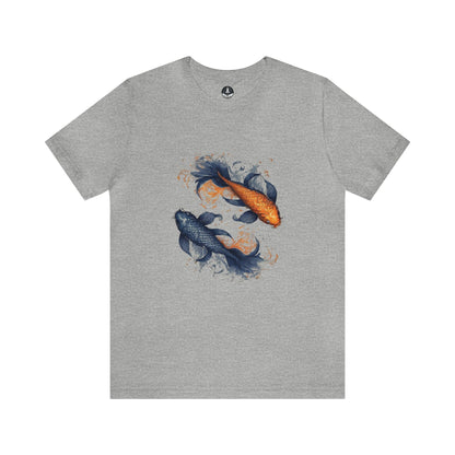 T-Shirt Athletic Heather / S Traditional Pisces Koi T-Shirt