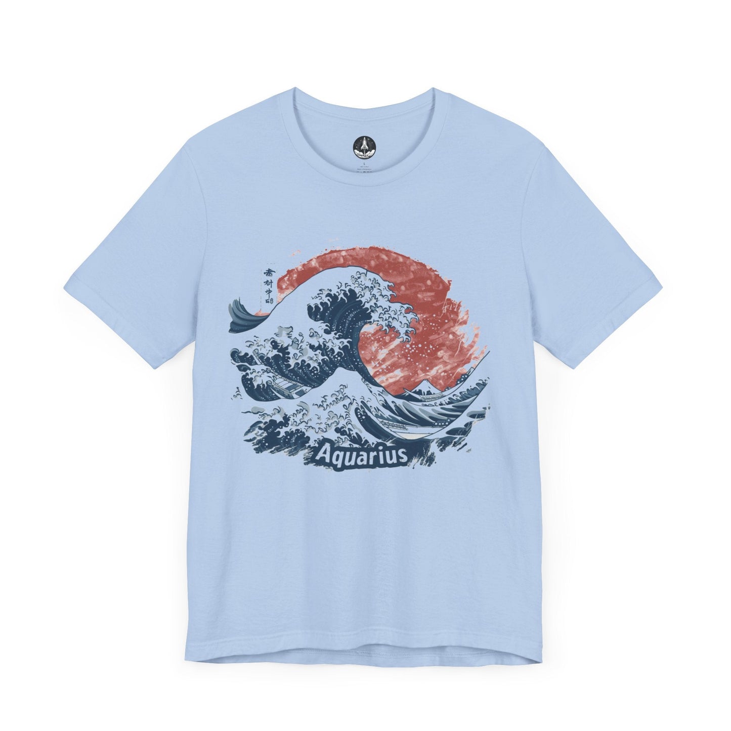 T-Shirt Baby Blue / S Great Wave of Aquarius TShirt: A Japanese Zodiac Fusion