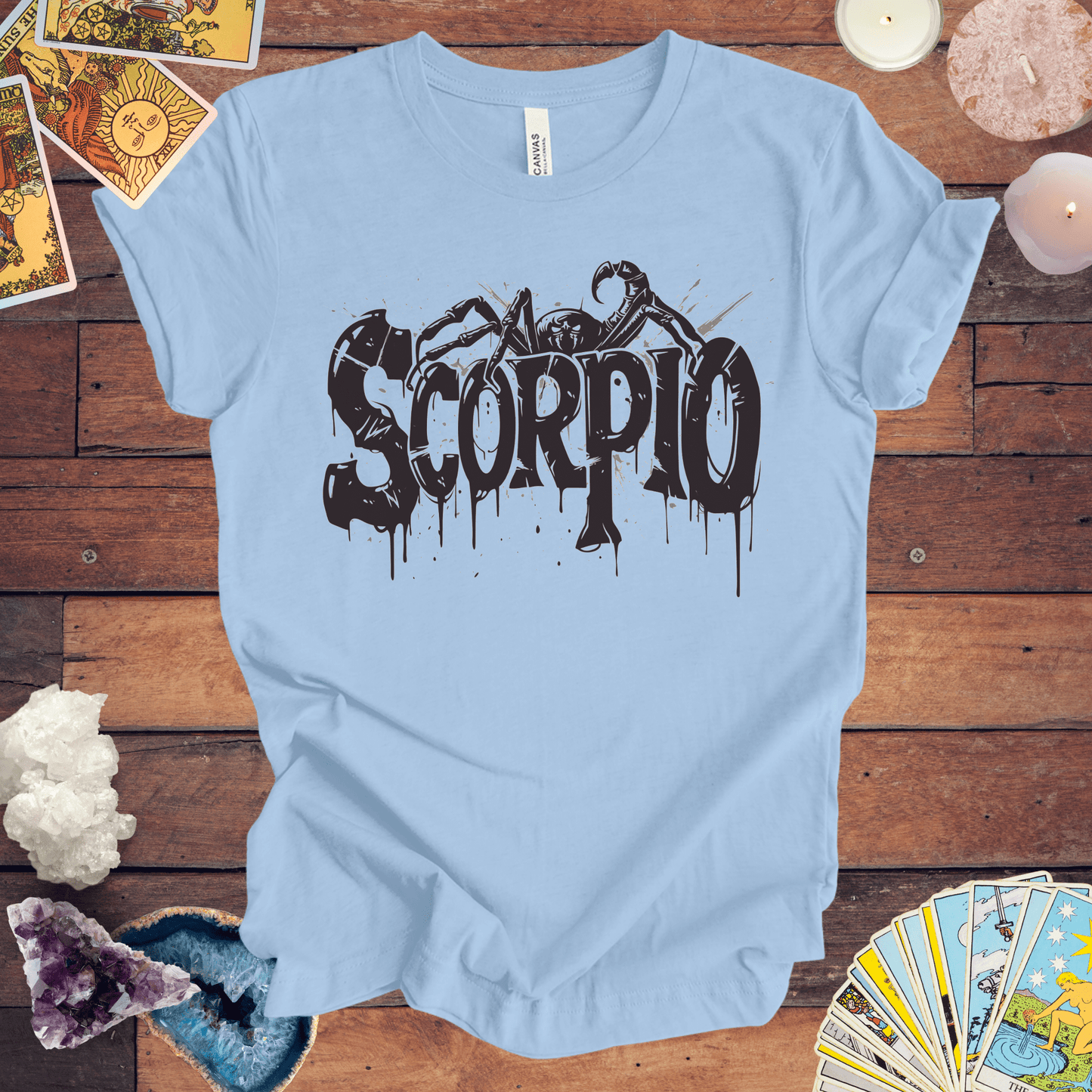 T-Shirt Baby Blue / S Sting of Mystery Scorpio TShirt: Intensity Unleashed