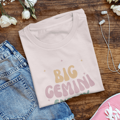 T-Shirt Big Gemini Energy T-Shirt: Vibrant Zodiac Apparel for Astrology Lovers