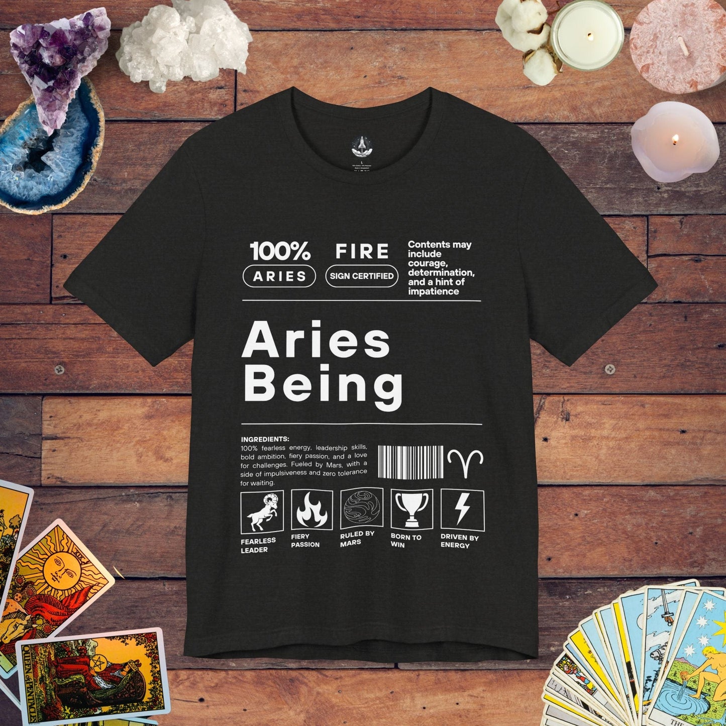 T-Shirt Black Heather / S Aries Being - Bold Zodiac-Inspired T-Shirt