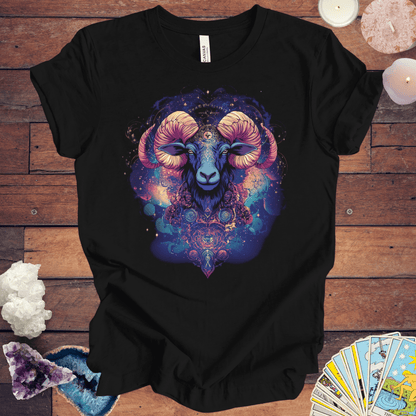 T-Shirt Black Heather / S Aries Cosmic Visionary Tarot Card T-Shirt