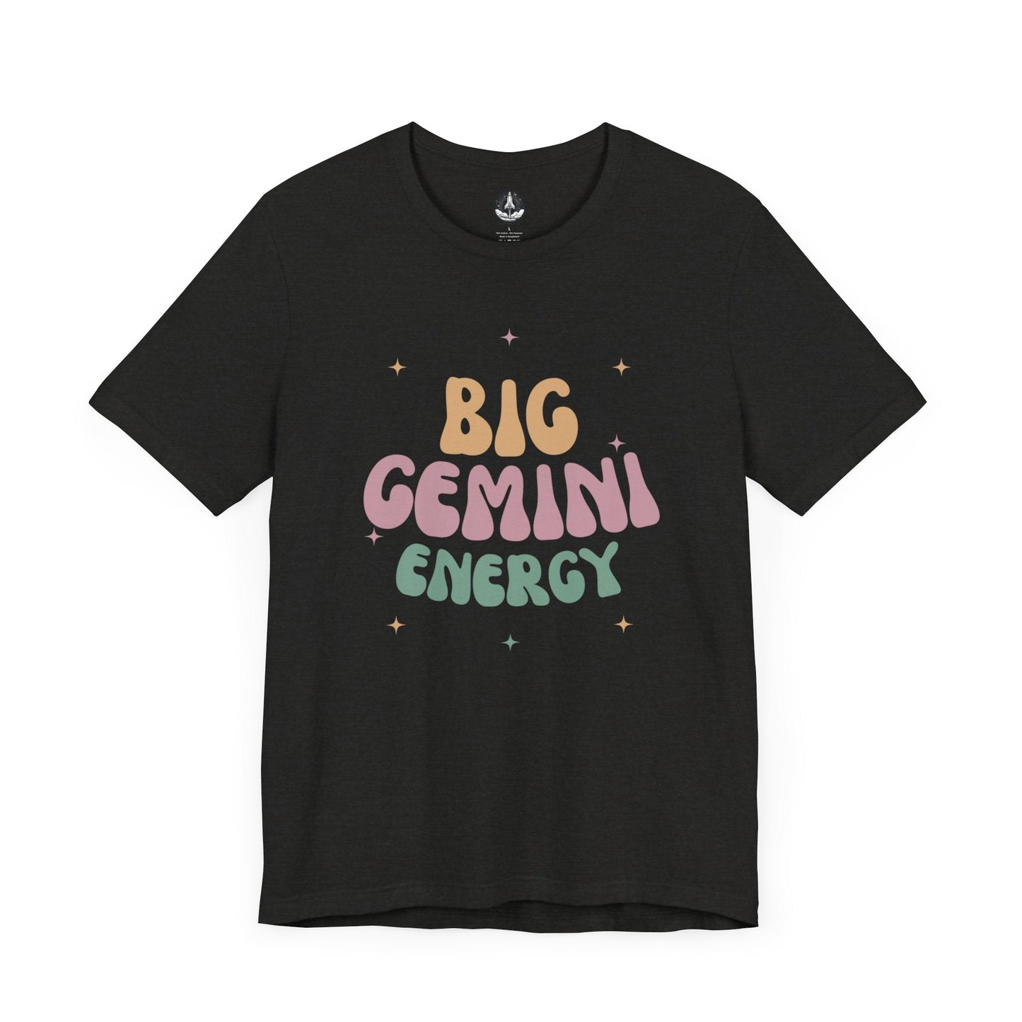 T-Shirt Black Heather / S Big Gemini Energy T-Shirt: Vibrant Zodiac Apparel for Astrology Lovers