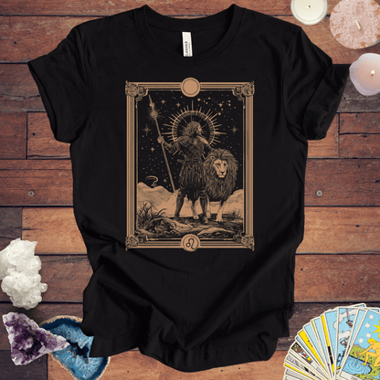 T-Shirt Black Heather / S Leo Bravery T-Shirt: Tarot-Inspired Fierceness