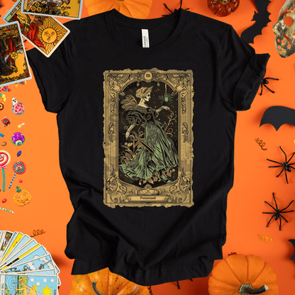 T-Shirt Black Heather / S Possessed Maiden Tarot Card T-Shirt - Halloween Limited Edition