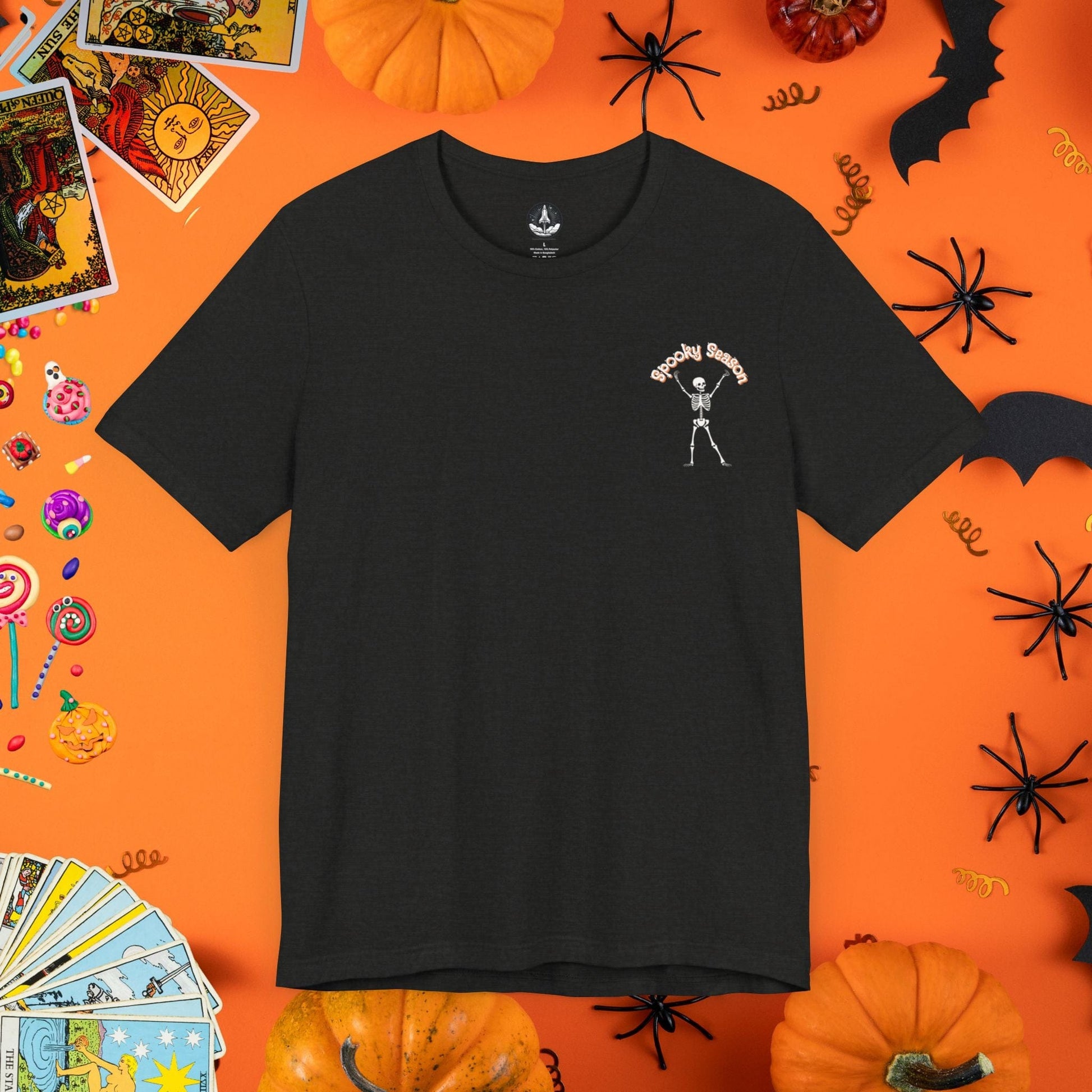 T-Shirt Black Heather / S Spooky Season Skeleton T-Shirt