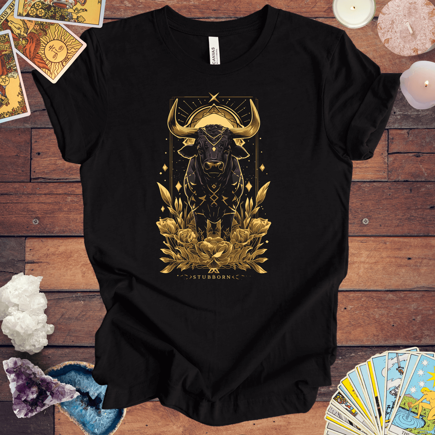 T-Shirt Black Heather / S Taurus the Guardian: Astrological Bull Power T-Shirt