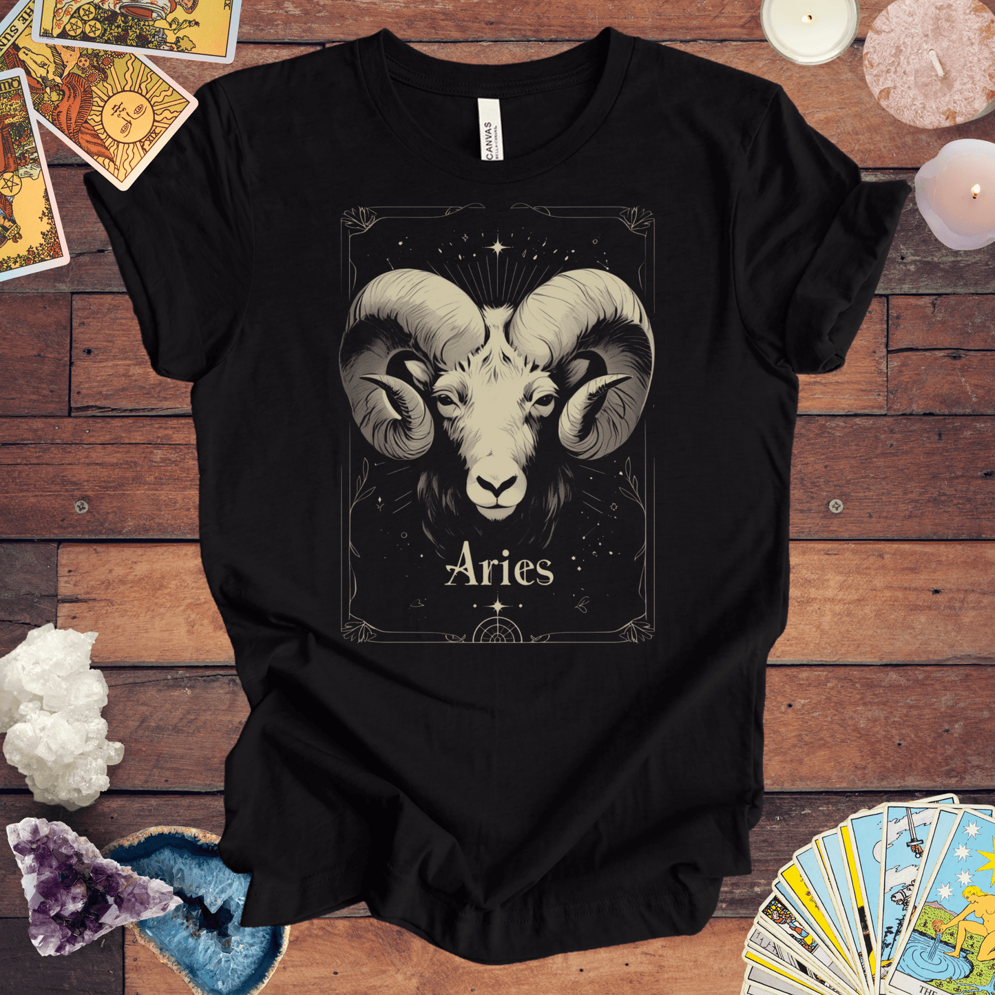 T-Shirt Black Heather / S The Bold Beginning: Aries Tarot Card T-Shirt