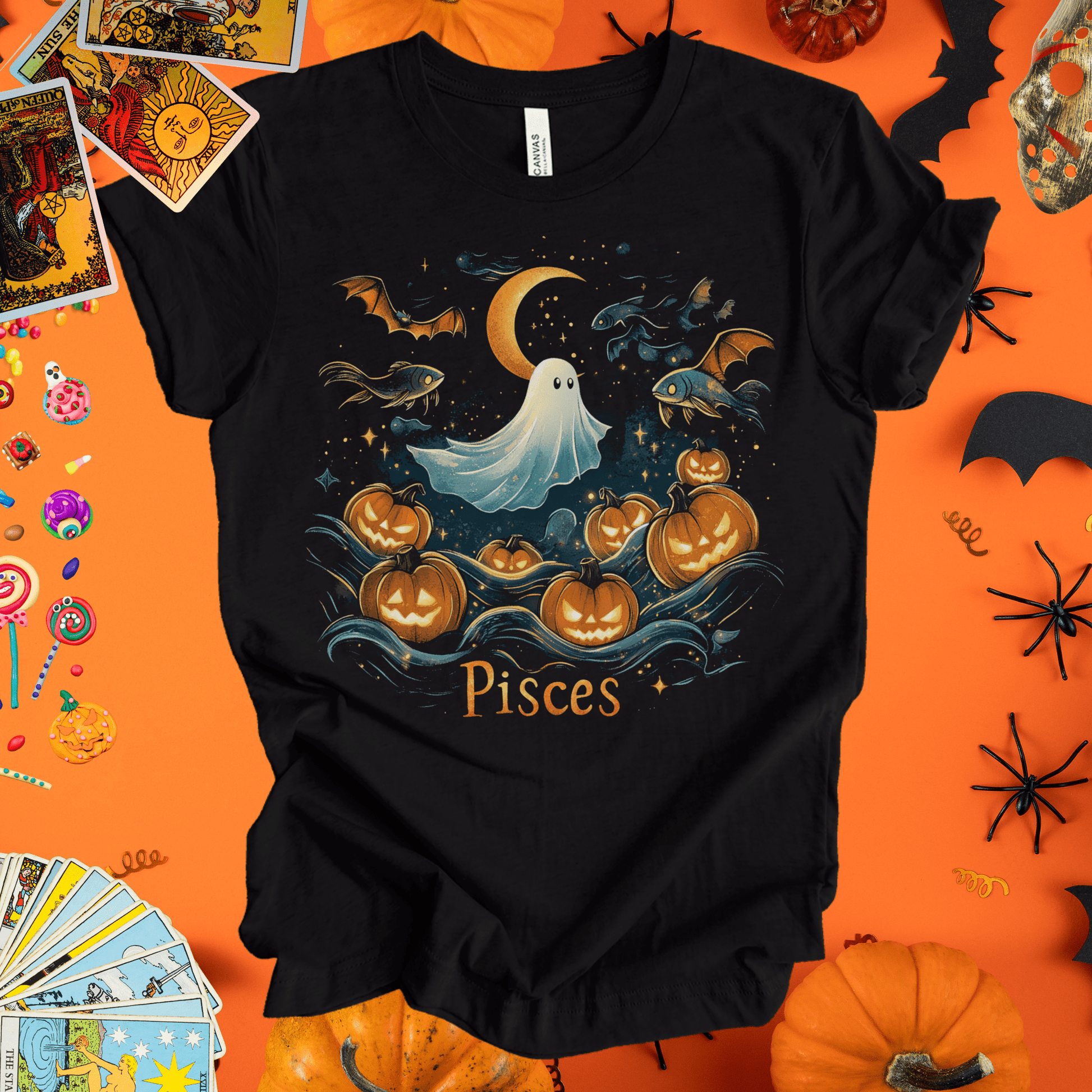 T-Shirt Black Heather / S The Ghostly Dreamer - Pisces Zodiac T-Shirt - Halloween Limited Edition