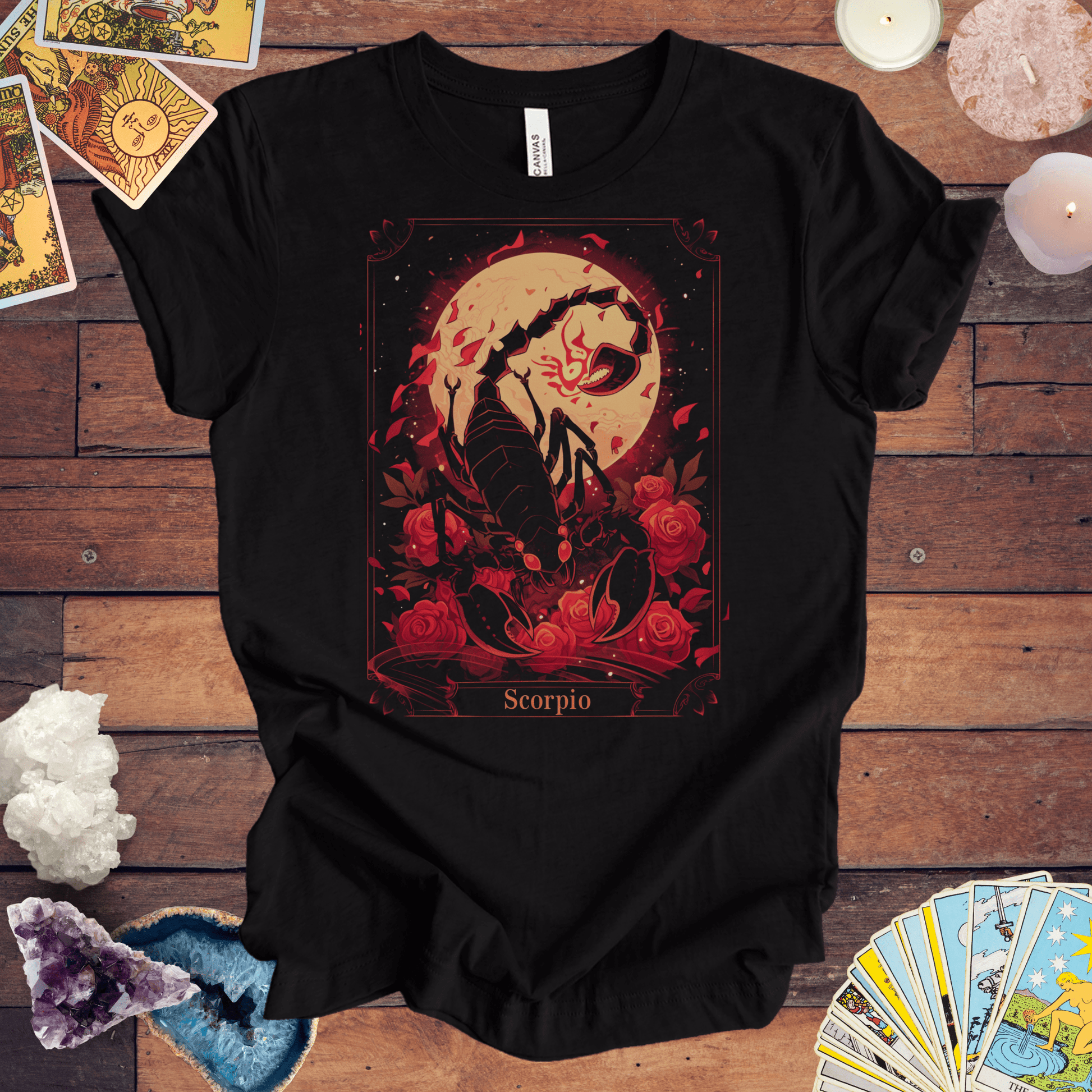 T-Shirt Black Heather / S The Intense Scorpion: Scorpio Tarot Card T-Shirt