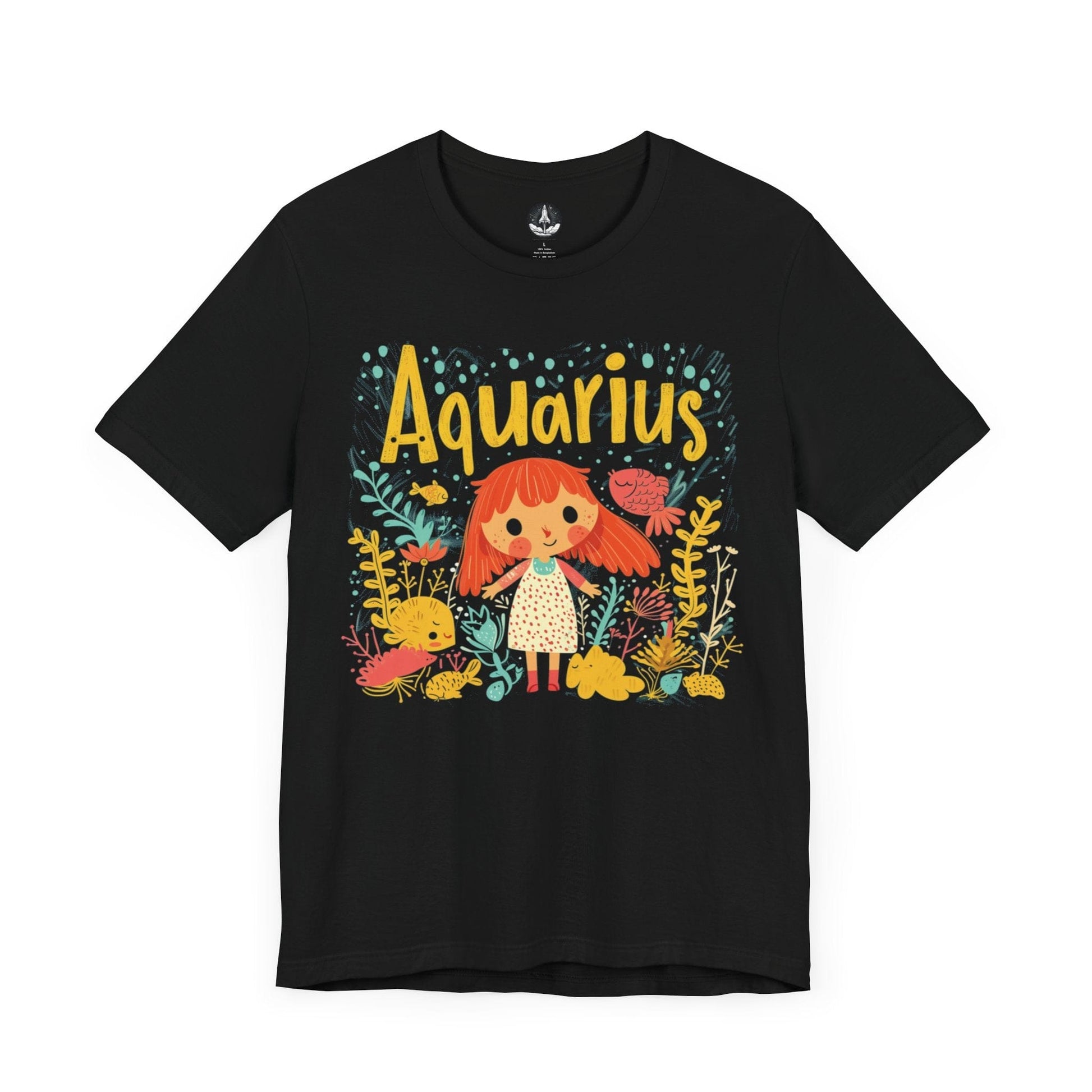 T-Shirt Black / S Aquarius Whimsy T-Shirt: Dive Into Playful Seas of Imagination