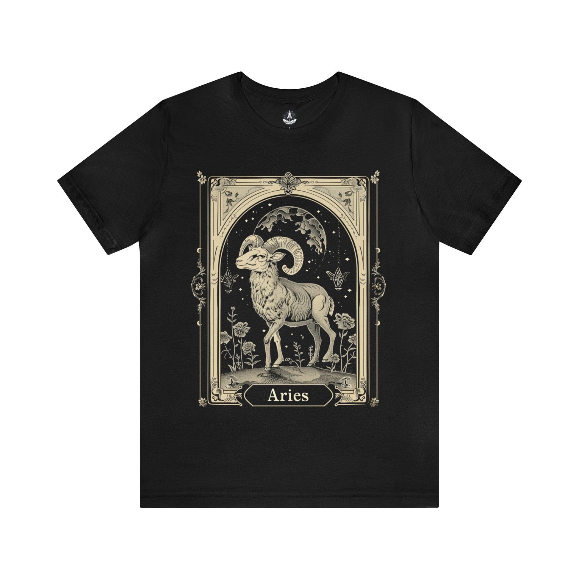 T-Shirt Black / S Aries Illustrated Tee: Channel the Ram's Strength