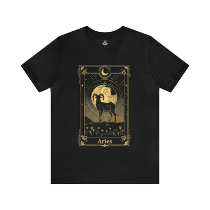 T-Shirt Black / S Aries Tarot Card TShirt: Unleash Your Inner Warrior Spirit