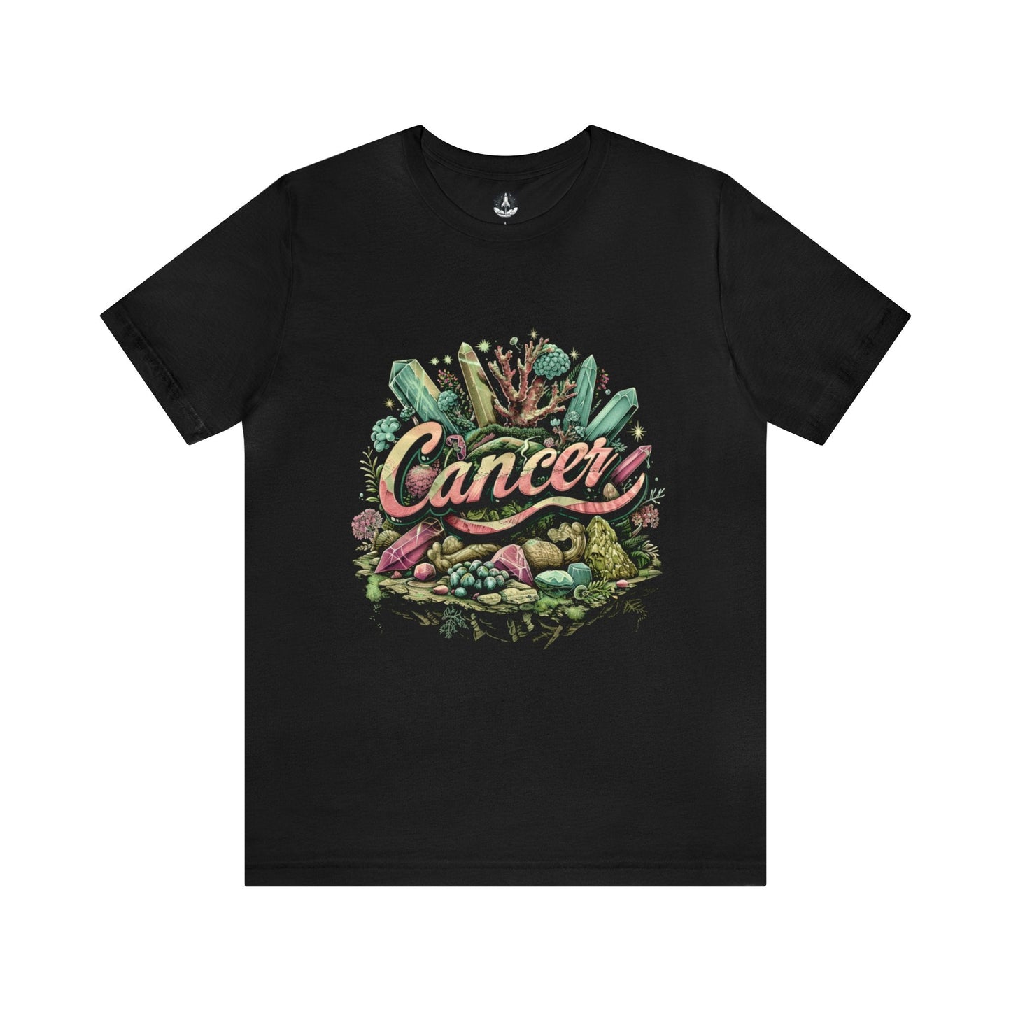 T-Shirt Black / S Cancer Healing Crystals T-Shirt: Embrace Your Nurturing Essence