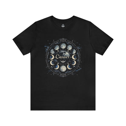 T-Shirt Black / S Cancer Zodiac Lunar Cycle T-Shirt: Embrace the Moon's Journey