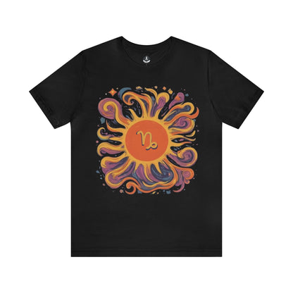 T-Shirt Black / S Capricorn Solar Swirl Soft T-Shirt: Grounded Radiance