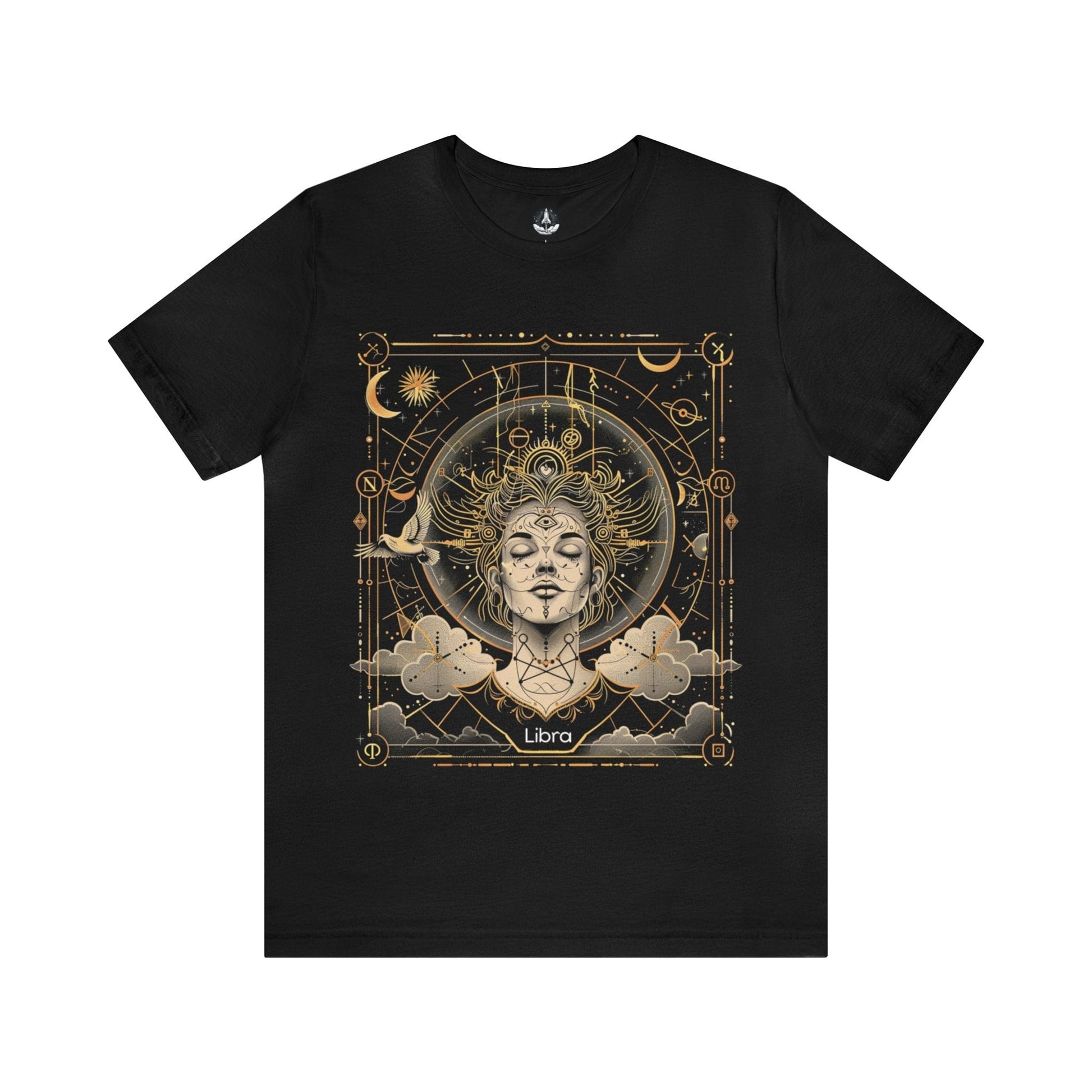 T-Shirt Black / S Celestial Balance Libra Mystique TShirt: Cosmic Justice Meets Style