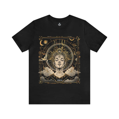 T-Shirt Black / S Celestial Balance Libra Mystique TShirt: Cosmic Justice Meets Style