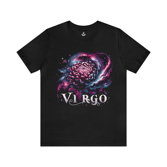 T-Shirt Black / S Cosmic Bloom: Virgo Floral Nebula T-Shirt