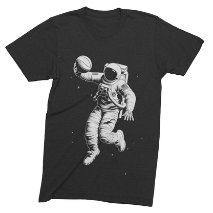 T-Shirt Black / S Cosmic Dunk: Astronaut Playing Basketball in Space T-Shirt