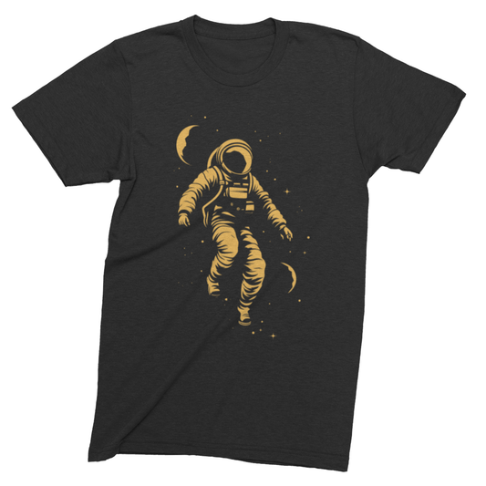 T-Shirt Black / S Cosmic Wanderer: Astronaut in Cosmic Embrace T-Shirt