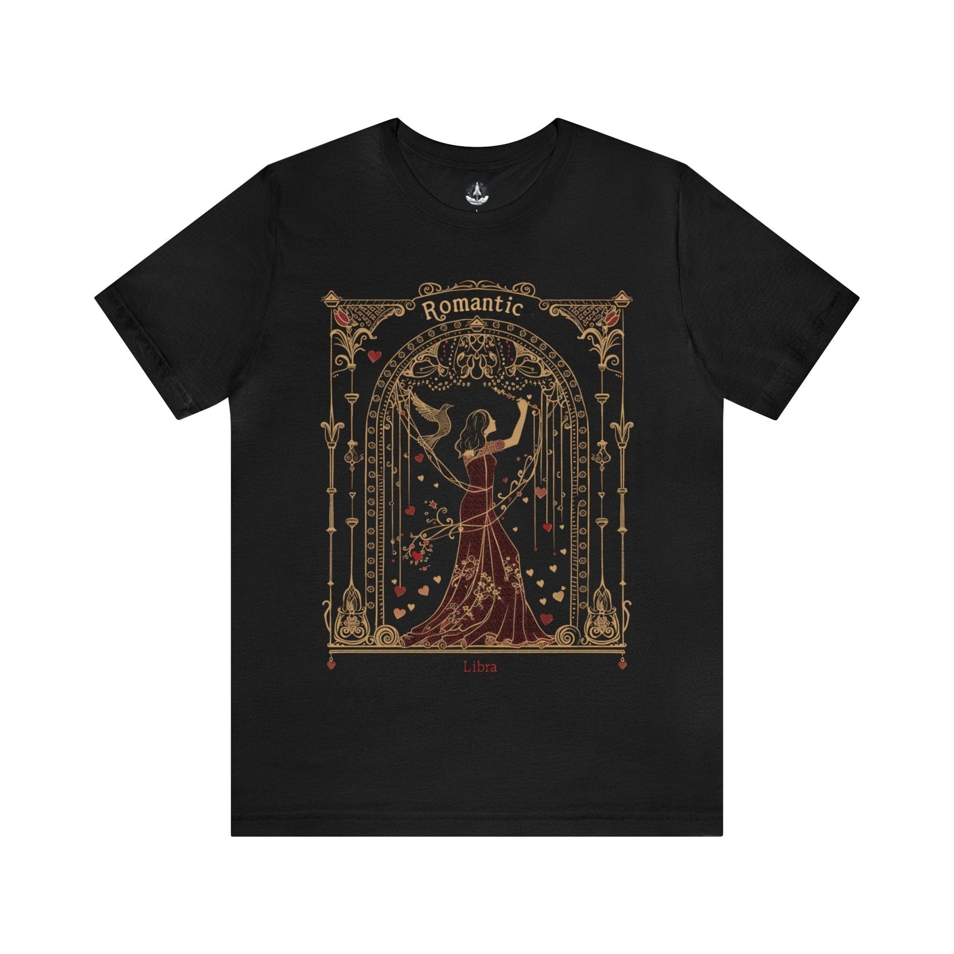 T-Shirt Black / S "Elegance of Harmony" Libra Romantic Tee: Captivate with Charm