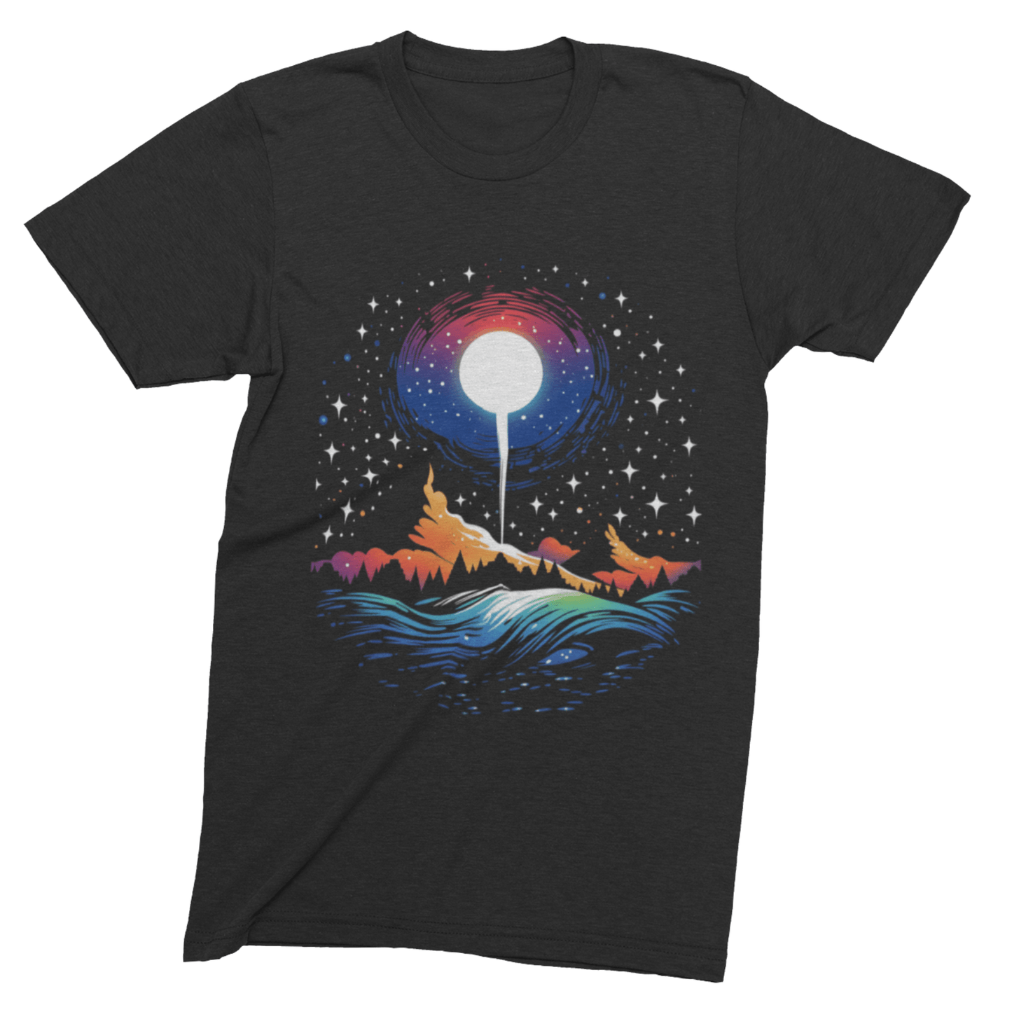 T-Shirt Black / S Galactic Mountain: Celestial Serenity T-Shirt